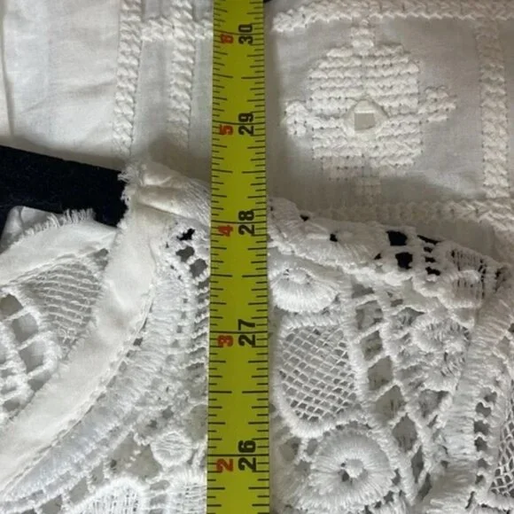 Sundance White Shadow Dance Open Crotchet Short Sleeve Top - Picture 10 of 10